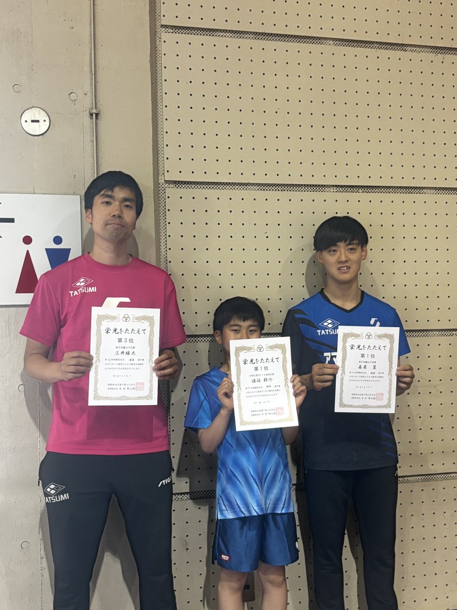 AmateraTT's tweet photo. 先日行われた相模原市民選手権の結果報告

アマテラス卓球場からは🏓

一般男子
1位森屋店長🏆
3位         三井コーチ🥉

中学生の部
1位:鋤柄りょうくん🏆

小学生の部
1位:渡辺りょうすけくん🏆

ママさん
1位:鵜池ママ🏆
3位:丸尾ママ🥉

以上6名が入賞しました。
ありがとうございました。 https://t.co/bTkdNgT9VW