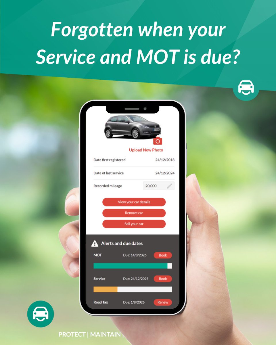 motoreasy's tweet photo. Don't fill your head with those car deadlines when MotorEasy can keep track for you!

Our digital garage stores all your vehicle information making sure you never miss a due date.

https://t.co/XR4Dsi5Ndm https://t.co/QGi4Mo4k6M