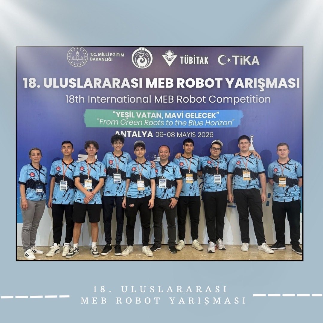 KGMTAL's tweet photo. 18. Uluslararası MEB Robot Yarışması'na 4 kategoride katılan Bilişim öğrencilerimizi ve öğretmenlerimizi tebrik ederiz. 🚀Destekleri için İbrahim Polat’a ve BC Beton’a teşekkürler.

#MaarifinKalbindeMarifetliGençlik
@tcmeb @Yusuf__Tekin @istanbulilmem @MucahitYentur @tcmeb_mtegm https://t.co/lR4ABUyVTr