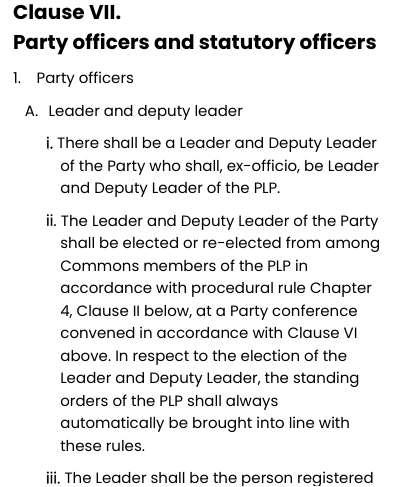 willham81's tweet photo. @adamboultonTABB No because the Leader must sit in the Commons as per the current Labour Party Rule Book. The PM doesn't legally have to be the Leader of a party (cf Chamberlain and Churchill in 1940) but it would be highly anachronistic and unstable to have two distinct roles https://t.co/DmGP7KtQeA