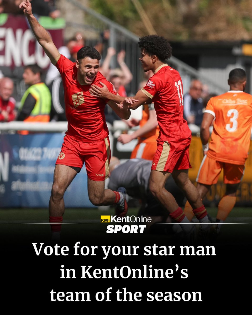 KentOnlineSport's tweet photo. Vote for your star man in KOL's team of the season. Players from @DoverAthletic @PUFC_Gravesend @wellingunited @ChathamTownFC @FIFC @whitstabletown @maidstoneunited @EUFCofficial @tonbridgeangels @SittingbourneFC @StrikeForce_FC feature in our XI. https://t.co/uiTSBBIiOo https://t.co/UEcrSbL014