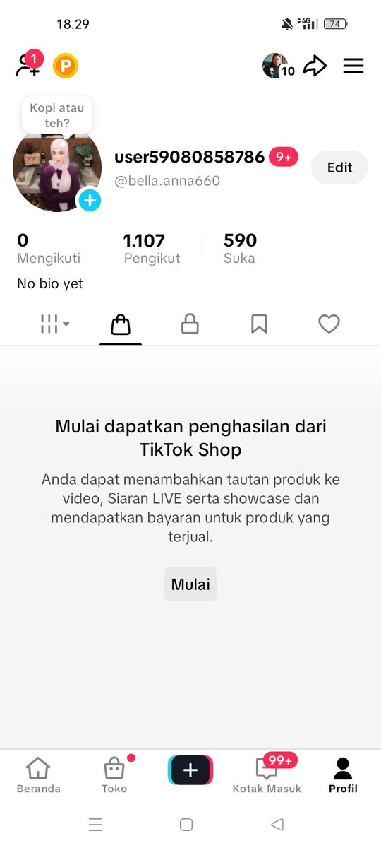akun tiktok nadia tweet media