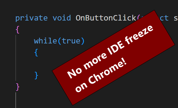 xaml_io's tweet photo. We improved in-browser App Preview isolation on Chrome

so infinite loops in your app no longer freeze the IDE.

Just close the App Preview tab to stop your app.

Firefox can still freeze the IDE, but after a few seconds you’ll see a prompt to stop the preview. https://t.co/wawdpFwLfB