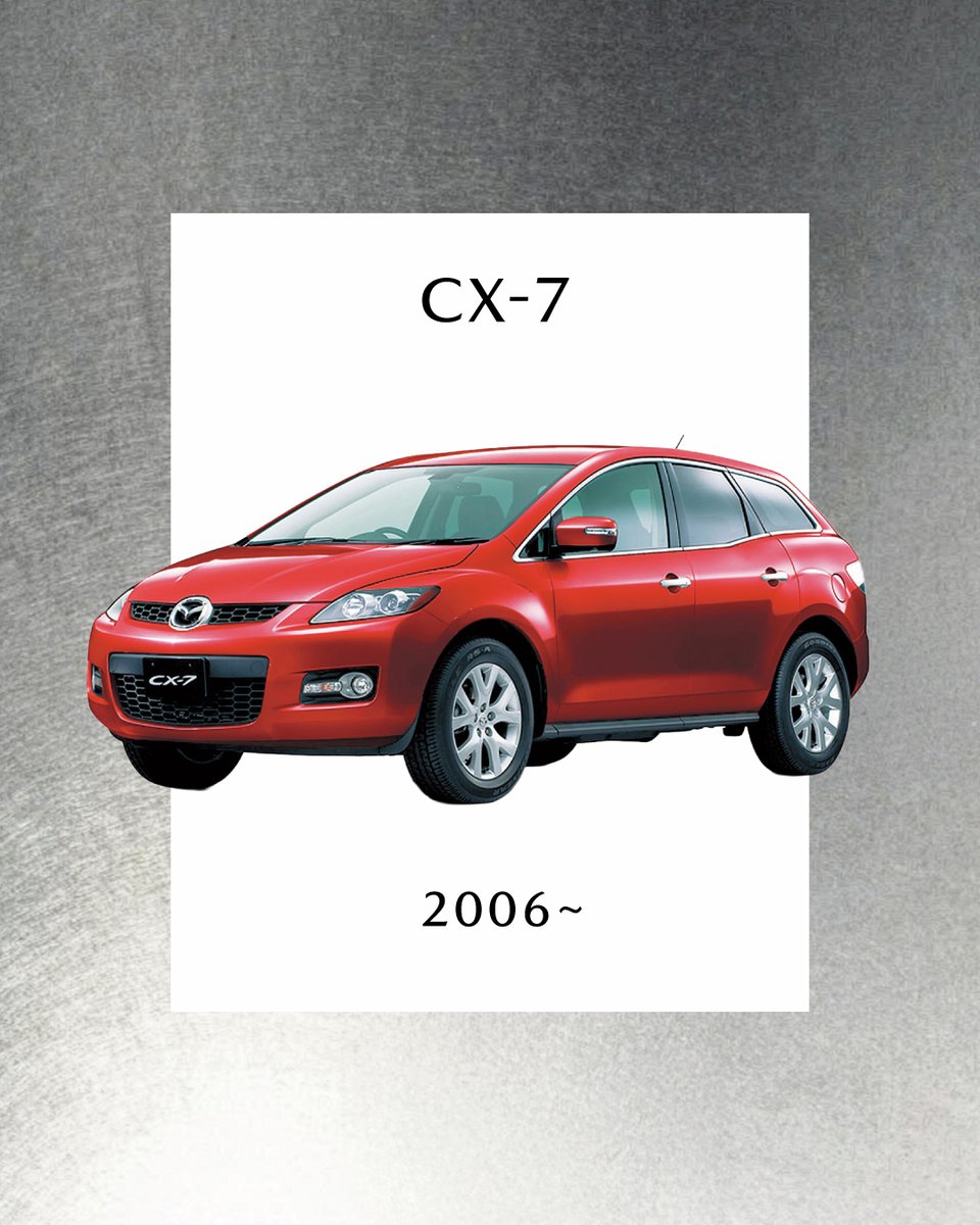 Mazda_PR's tweet photo. ◇MAZDA SUVのDNA〜CX-7〜◇
2006年に発売した「CX-7」は、スポーツカーとSUVの特徴を融合させた「スポーツクロスオーバーSUV」という新しいジャンルを提案しました。

大きく傾斜したフロントウインドウや力強く張り出したフェンダーなど、スポーツカーのような躍動感あるスタイリングが特徴です。

そしてCX-7は、「CX-」のネーミングを与えられた最初のマツダ車でもあります。

CX-7との思い出があれば、ぜひ教えてください。