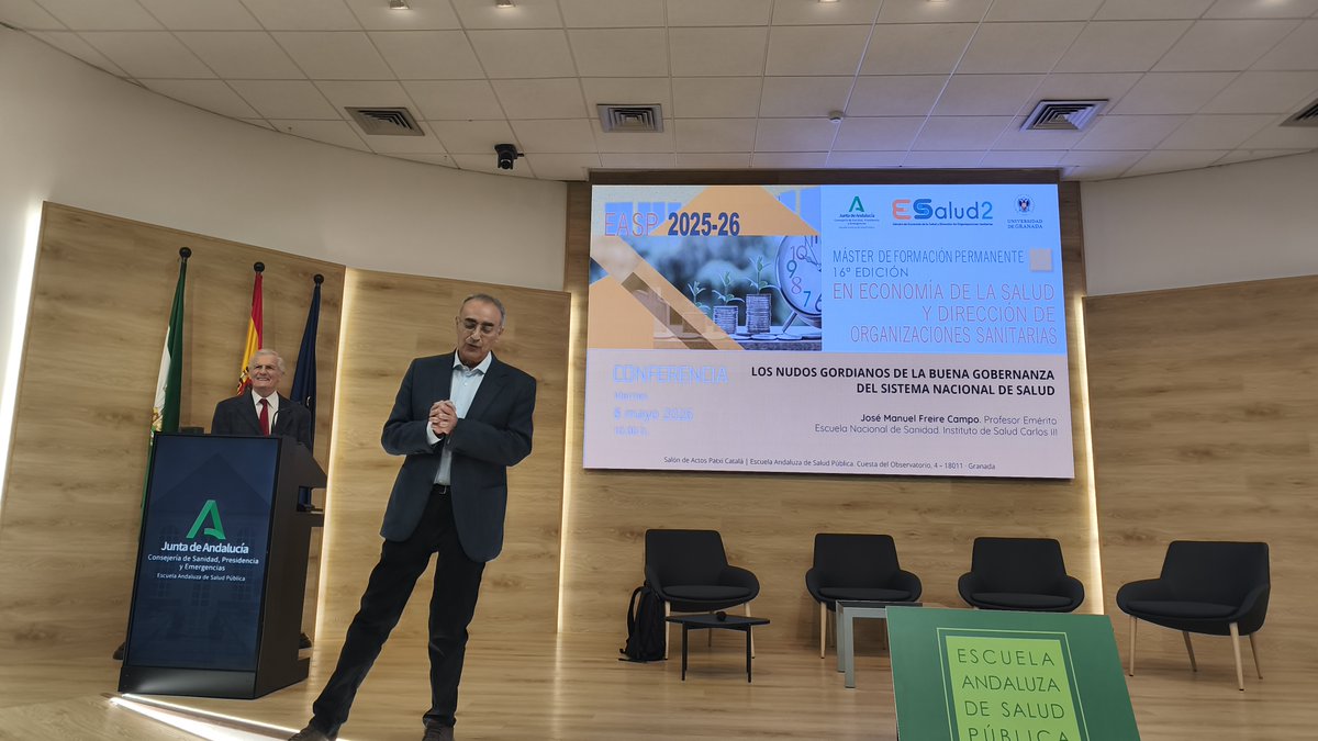 EASPsalud's tweet photo. YA EN DIFERIDO 📢
Conferencia Clausura XVI Máster Economía de la Salud y Dir. Org. Sanitarias #ESalud2

https://t.co/T134FoqTIV

Los nudos gordianos de la buena gobernanza del Sistema Nacional de Salud
– José Manuel Freire. Profesor Emérito Escuela Nacional Sanidad @SaludISCIII https://t.co/UV3vhvvCn8