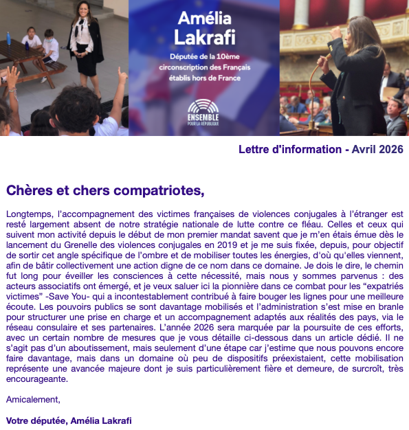 Amelia_LKF's tweet photo. #DirectAN #DirectCirco
📌Dans ma dernière lettre d'information : 
✅Ma question @gouvernement sur l'avenir de la Caisse des Français de l'étranger 
✅Présentation de mon rapport sur la place de la France dans un monde postcolonial @AN_AfEtr 
✅Elections des Conseillers des Français de l'étranger le 31 mai : à l'urne, par internet ou par procuration, votez pour qui vous voulez mais votez 
👇
https://t.co/GSOpFaDkZ2