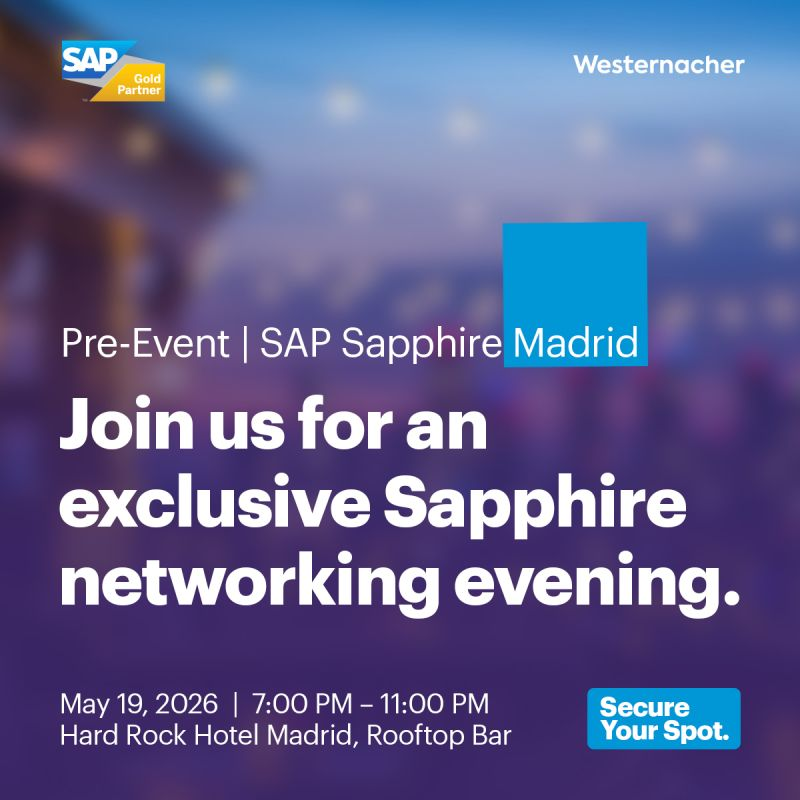 WesternacherCON's tweet photo. Logistics leaders—your SAP Sapphire Madrid starts May 19. Join Westernacher Consulting at the Hard Rock Hotel rooftop for cocktails, networking, and candid conversations on supply chain transformation and logistics. Spots are limited—secure yours now.
[https://t.co/XOcLm5yyDw] https://t.co/w9TnYhCZRk