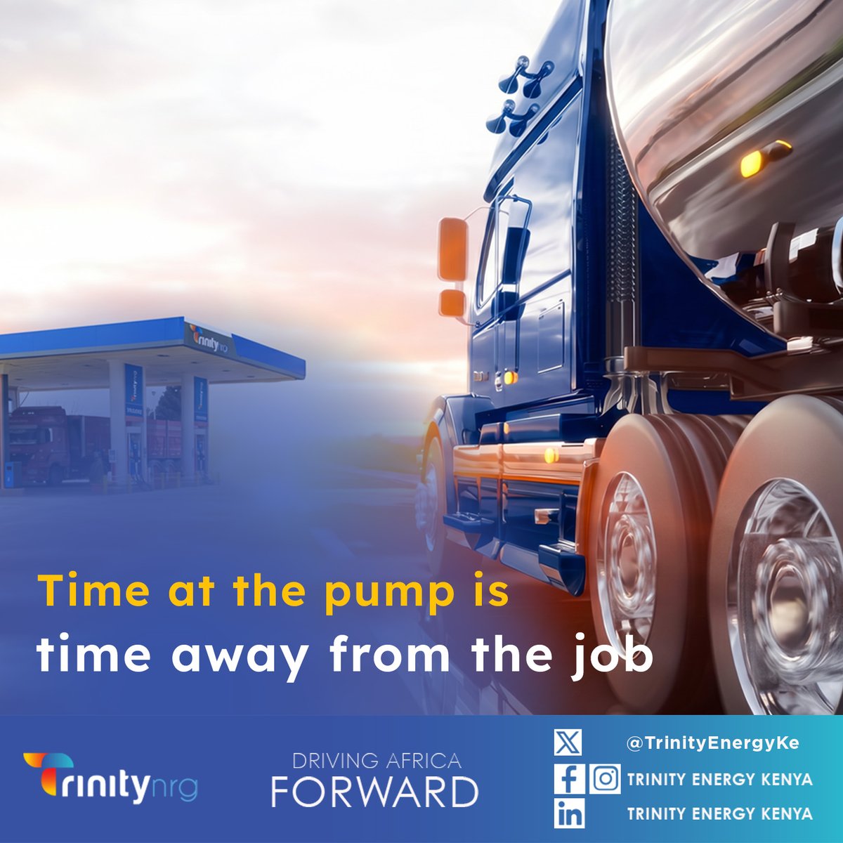 TrinityEnergyKe's tweet photo. Efficient fuelling means less time at the pump and more time on the job. We understand the bottom line, which is why we are dedicated to delivering commercial savings and reliable energy to keep your fleet moving. Contact us at retail@trinityenergyltd.com to learn more! https://t.co/jmipM1Apkc