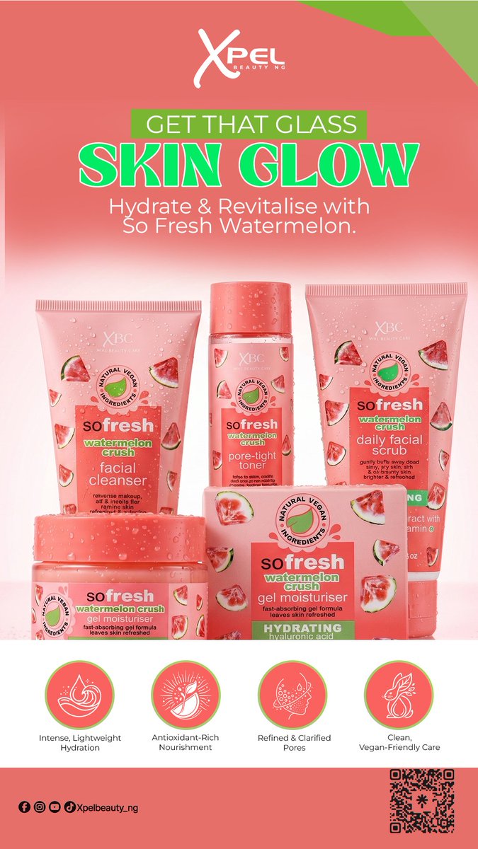 xpelbeauty_ng's tweet photo. The so-fresh Watermelon range ๐
#xpelbeautycare #sofresh https://t.co/uOc5vqC3Le