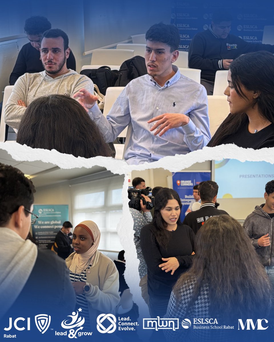 JCI_RABAT_'s tweet photo. Retour sur une Masterclass inspirante en entrepreneuriat 🚀
Des échanges enrichissants, des idées innovantes et une belle énergie partagée avec nos participants et partenaires. Merci à MMC.officielle &amp; Hind AZELMAT pour cette belle collaboration 🙌
#JCIRabat #Leadership https://t.co/bBmhtIR67q