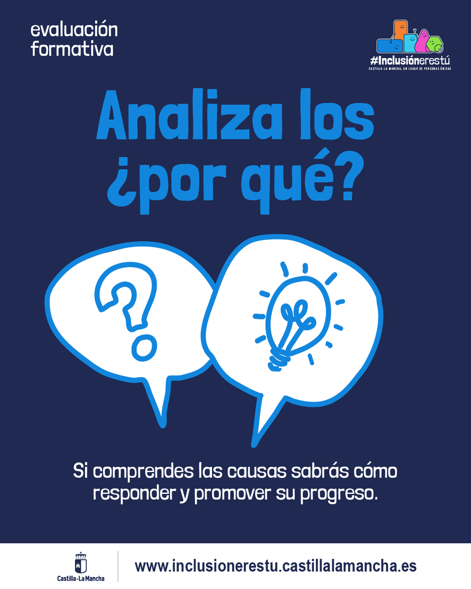 educajccm's tweet photo. Aprendimos que la escuela "pone nota", que los exámenes son "para pillar", y que "un buen profesor" mantiene "cierto nivel de suspensos". Pero #evaluar es analizar para tomar decisiones. ¡Analizar los "por qué" te ayudará a responder con eficacia!
https://t.co/vM7u2dCqF3 https://t.co/1DL8S9H7Mh