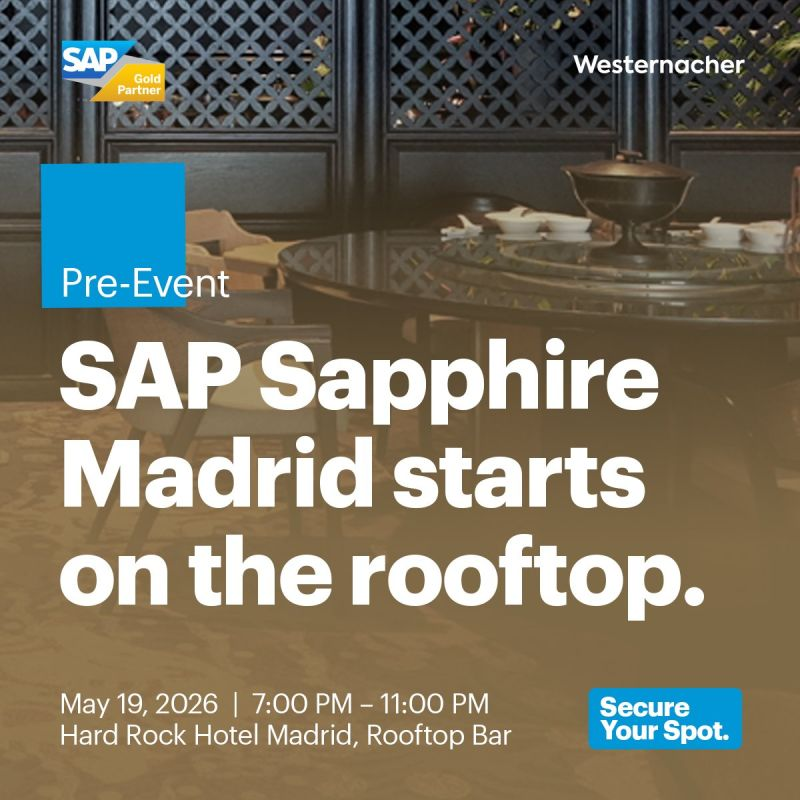 dagebg's tweet photo. Heading to SAP Sapphire Madrid? Join Westernacher Consulting on May 19 at the Hard Rock Hotel rooftop for drinks and conversations with SAP supply chain experts. No keynotes—just real discussions on shared challenges. Places are limited. [https://t.co/tuObe0zwFa] https://t.co/6rmhLRQ9C0