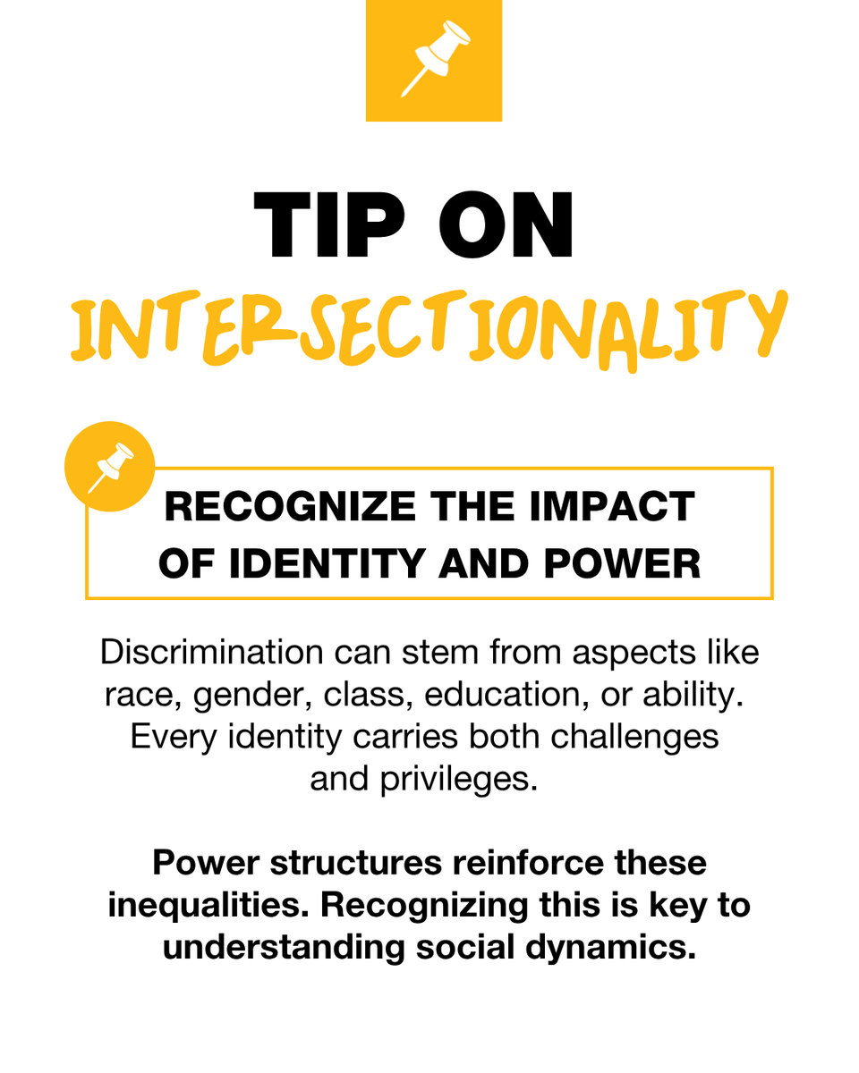 PlatformsGlobal's tweet photo. #Intersectionality provides tools to understand how overlapping identities— #race class, #gender #sexuality & ability—shape lived experiences of #discrimination & privilege. 

Learn more about the Think Like A Feminist card set,  helping you unpack big topics and turn feminist ideas into actions! https://t.co/hsqQ1gZ764