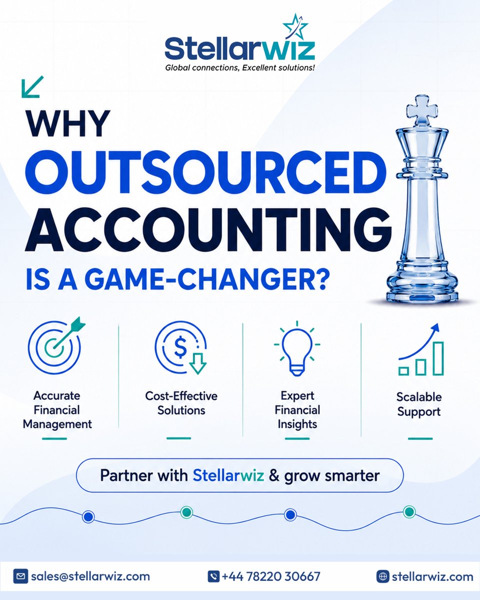 stellarwiz's tweet photo. Outsourced accounting gives you the flexibility, expertise, and financial clarity needed to scale efficiently without the overhead of an in-house team.

Grow smarter with Stellarwiz. 
📞 +44 78220 30667
🌐 https://t.co/WqPTzdDLAx

#Stellarwiz #AccountingSolutions #Outsourcing https://t.co/5KXH5oeQmZ