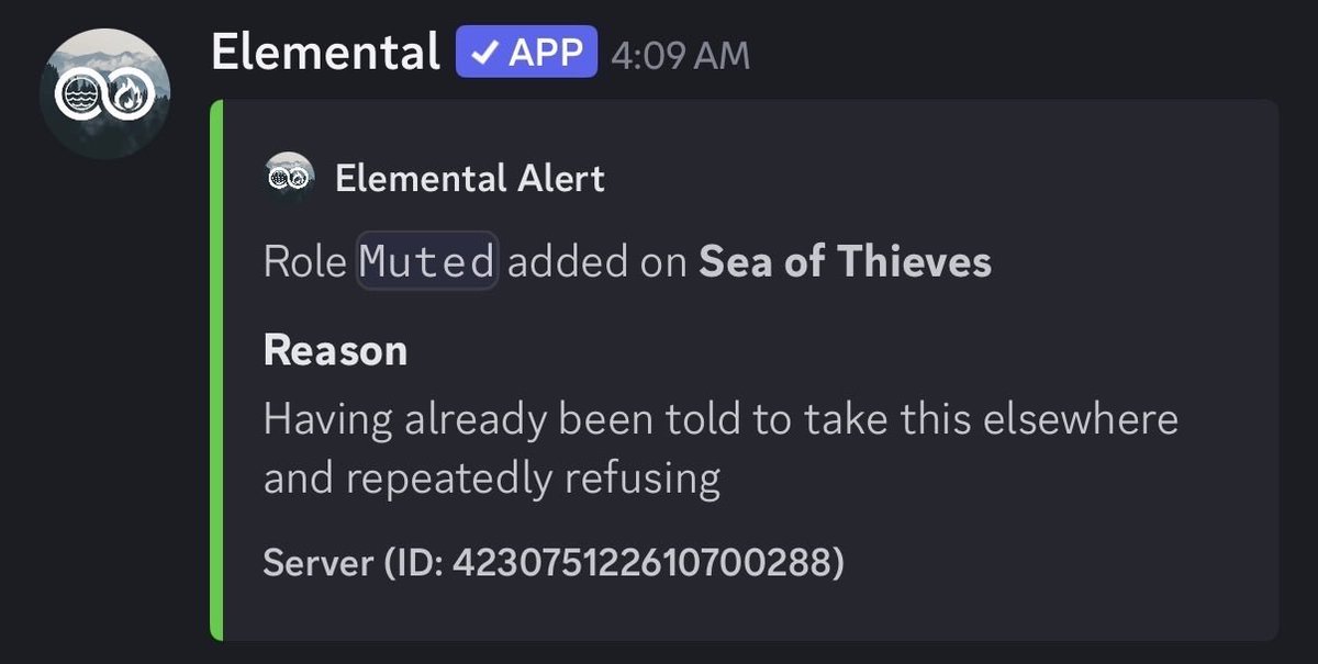 iiSmxyzXX's tweet photo. In true Sea of Thieves fashion, after the latest talk about Bruno occurred in the official Discord server, the moderation team went on a mass muting wave, effectively silencing anyone who made a comment on the matter, including a majority of civil comments. #SeaOfThieves https://t.co/5saDg8b3XC