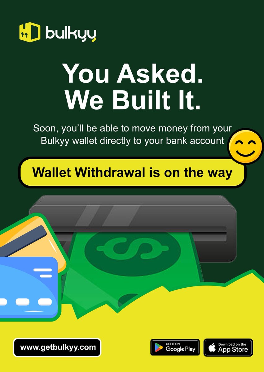 aluko_io's tweet photo. I was at Unboxed’26 at Crawford University to share Bulkyy with the students. The acceptance from both the lecturers and students was warm. 

One of the feedbacks I got was:
“Can we withdraw the money?”

It’s a recurring question, and something we finally had to consider seriously as a team.

Users can already terminate their savings goals anytime they want. But soon, you’ll also be able to request withdrawals directly from your Bulkyy wallet.