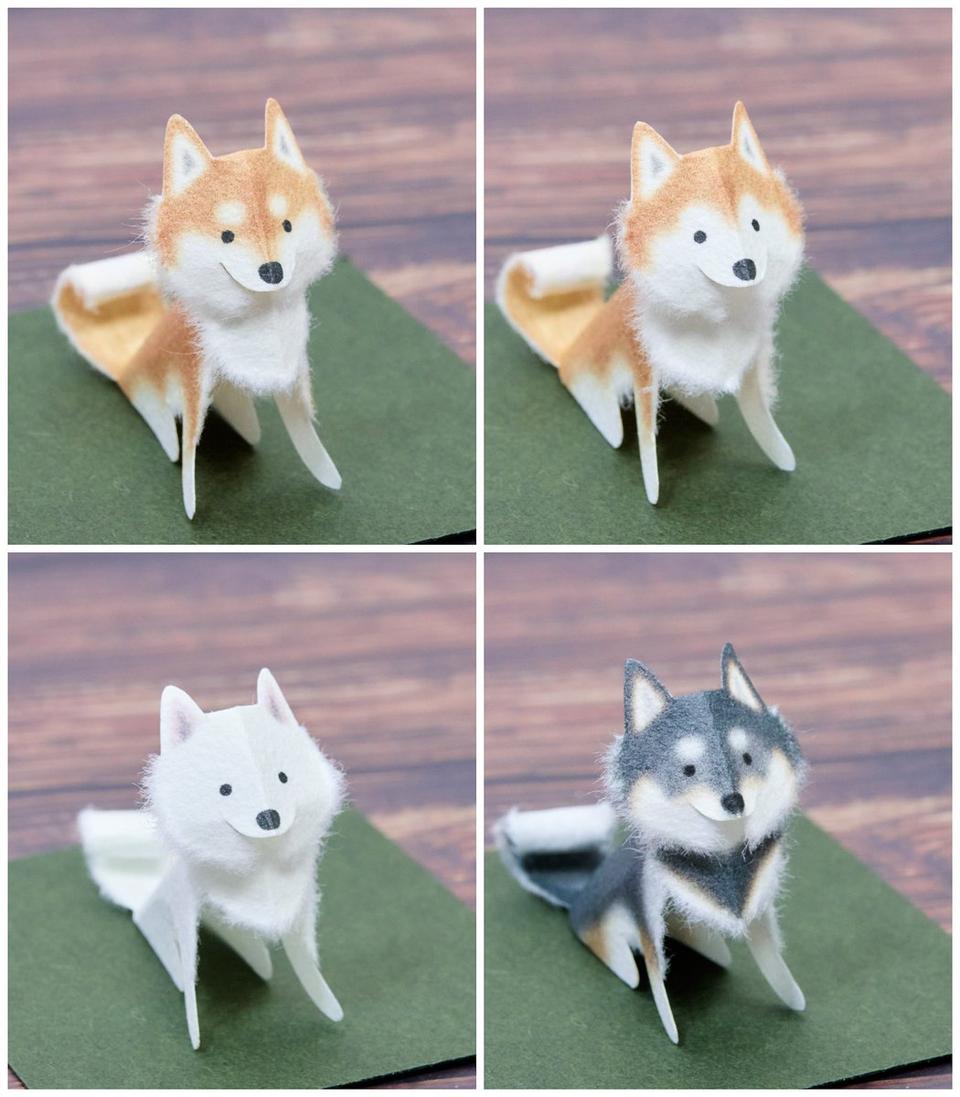 和紙で作る柴犬