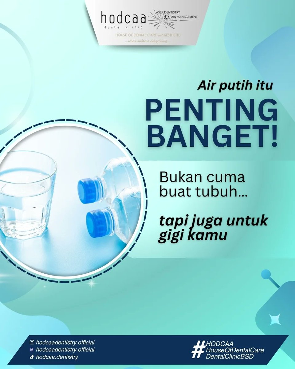 Teeth_Corner's tweet photo. Air putih penting bukan hanya untuk tubuh, tapi juga untuk kesehatan gigi kita! Kalau jarang minum air putih, gigi bisa jadi rentan terhadap masalah, lho. Yuk, jaga kesehatan gigi dengan rajin minum air putih! 🥤✨ https://t.co/B7HhKWIZId