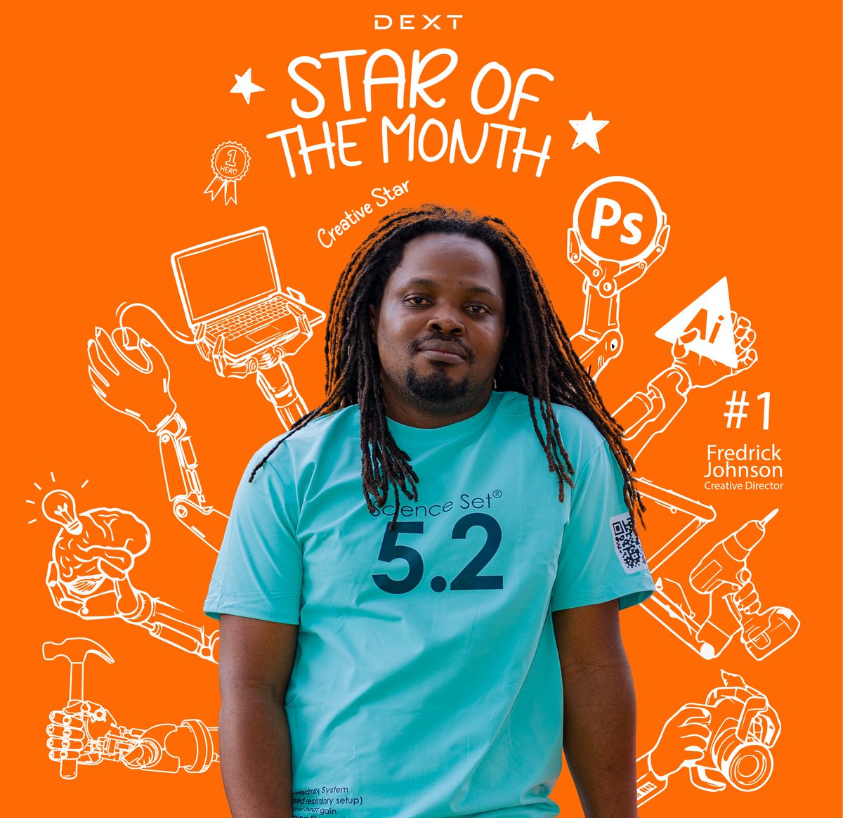 Dext_Tech's tweet photo. Congratulations to Mr. Frederick Johnson, Dext’s Creative Director, for emerging as our Star of the Month of April 🎉👏

Your hard work continues to inspire excellence at Dext Technology. 
Keep shining and keep making us proud! 💙✨

#Dext #StarOfTheMonth #TeamDext #Excellence https://t.co/Fw99m1NDBh
