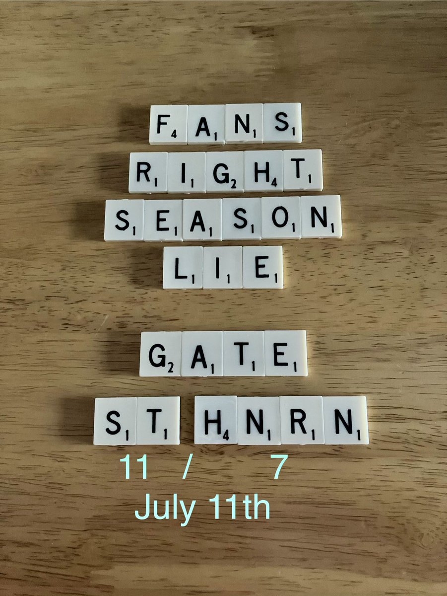 somanyspores's tweet photo. oh we were right? let me fake a gasp 😌

I found MANY other combos!!! 🧵⬇️ Including some admitting they GASLIT FANS lmfao 😭

All the ones w leftover letters add up to SIX or point to JULY 11 just like we’ve been saying!!! #lovewinsgate #strangerthings6 #cokegate https://t.co/fKymhS52T3