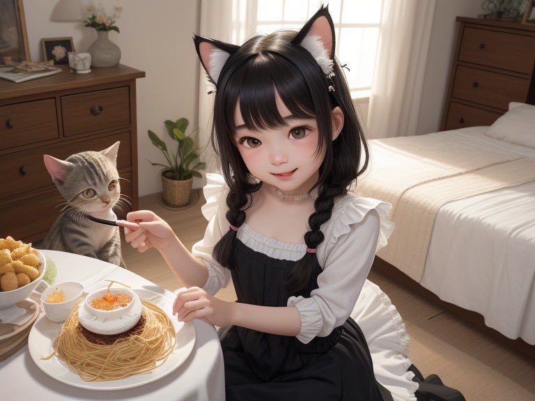 kokutou0522 にゃんこ♡いぶにんぎゅー٩(๑❛ᴗ❛๑)۶ #AIイラスト