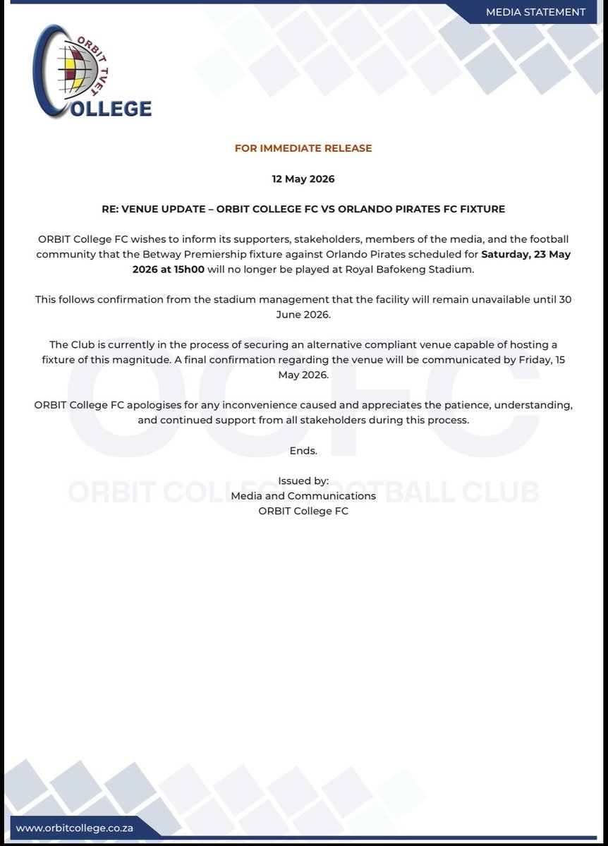 Orbit College F.C. tweet media