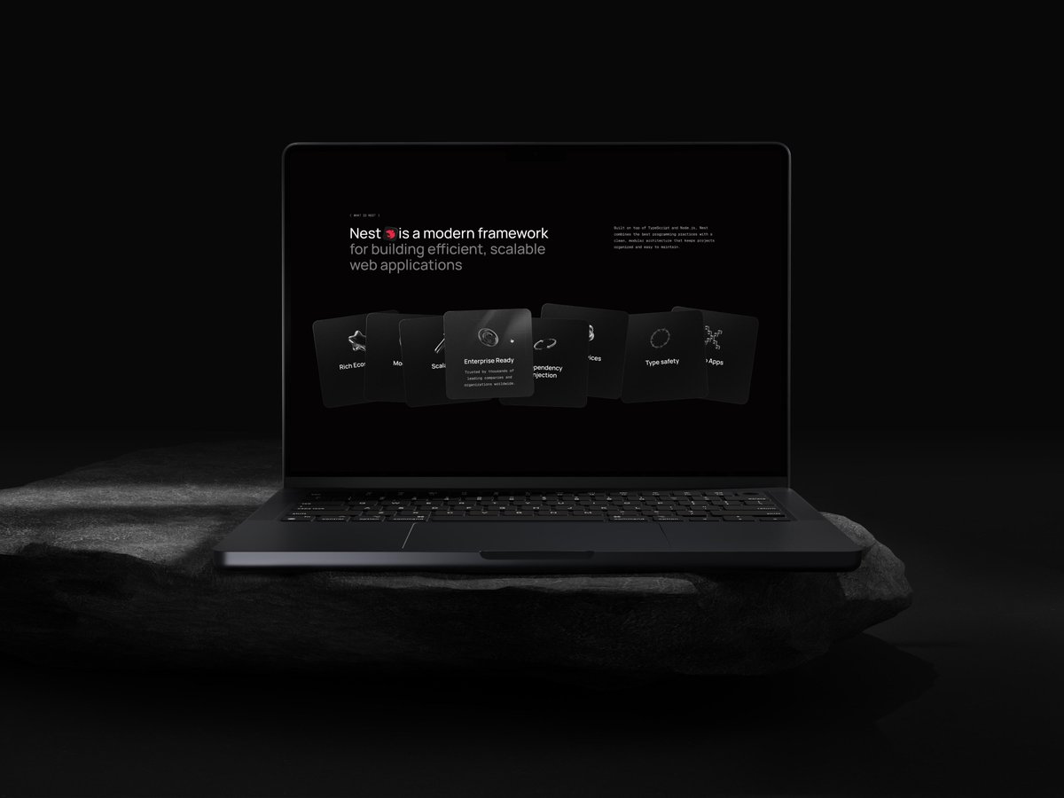 kammysliwiec's tweet photo. A small sneak peek of the upcoming @nestframework  website refresh 👀

We've been rethinking the experience from the ground up: a cleaner, more modern experience for the framework and the ecosystem around it.

Still NestJS - just sharper.  More soon 🚀 https://t.co/IgFa4pqCA9