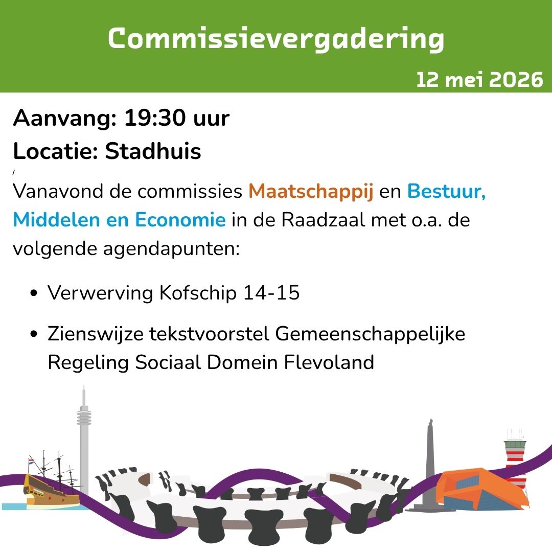 raadvanlelystad's tweet photo. Vanavond de commissies Maatschappij en Bestuur, Middelen en Economie in de Raadzaal.
Welkom in het Stadhuis! Meer info en online meekijken kan via: https://t.co/SfhqpZHmZT
#raadslid #raadsleden #gemeenteraad #lelystad #raadvanlelystad https://t.co/K0X1MIyGUa