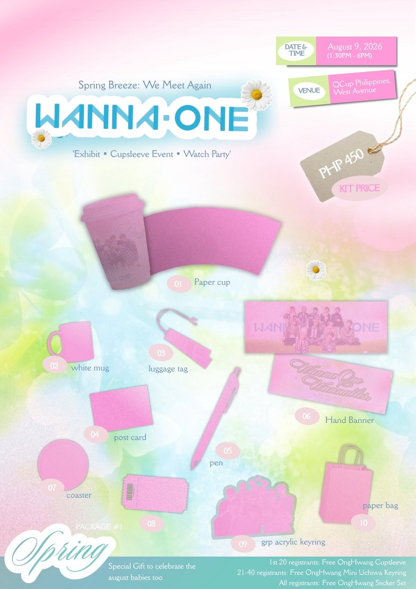 forwanna1_wnbls's tweet photo. SPRING BREEZE: WE MEET AGAIN 🌸

Due to Jihoon’s fancon happening on our original date, we’ll be moving our event to:

📅 August 9, 2026
⏰ 1:30 PM – 6:00 PM

Registration is now open, Wannables 💙

Link: https://t.co/mKJmnMOcMY

We’ll also be celebrating OngHwang with a special cupsleeve event at the gathering 🥹 — limited to the first 20 registrants only, plus more special gifts for other attendees.

And of course, all registered attendees will still receive a special gift from us 👀

See posters and form for more details.