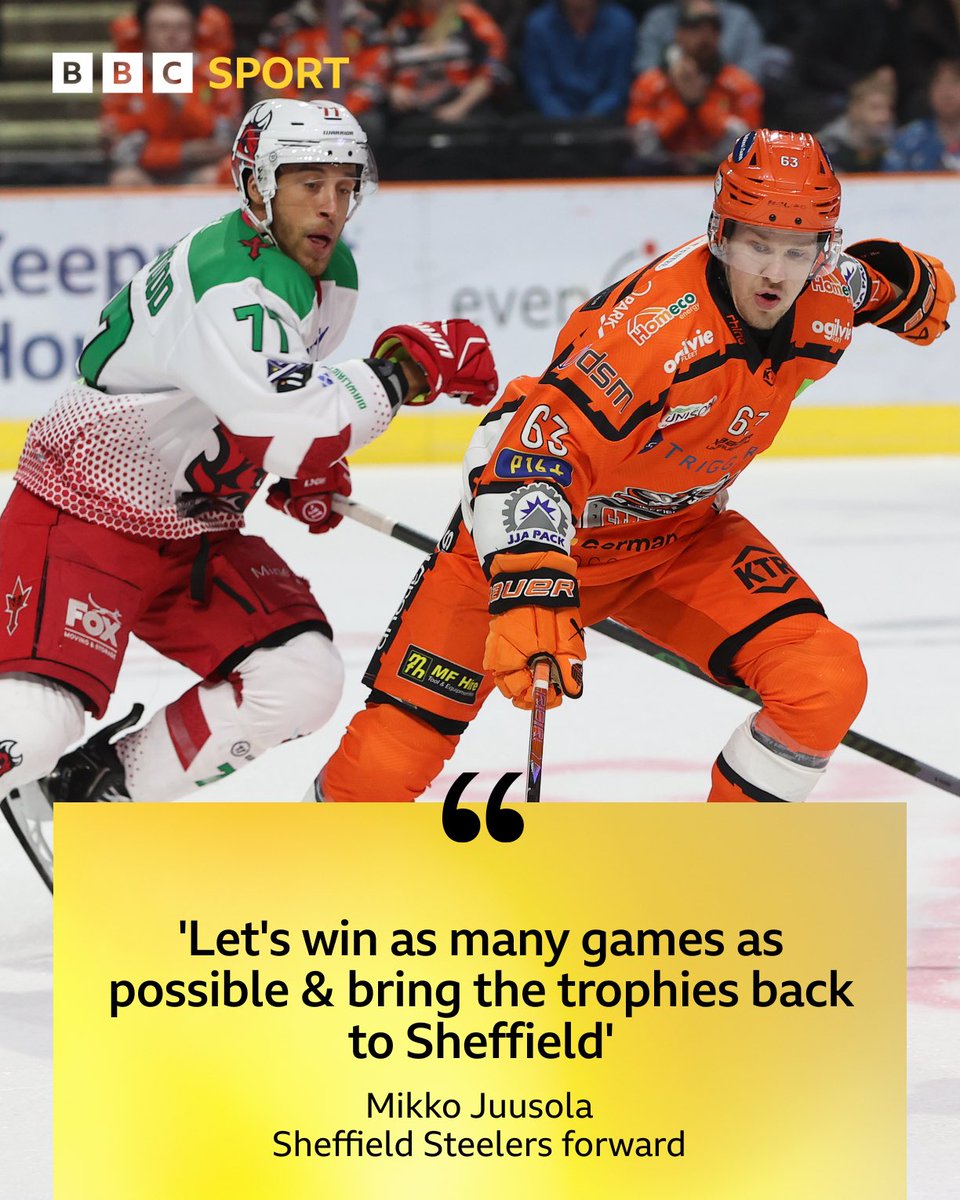 _PeterSpencer's tweet photo. 🗣️ ‘Let's win as many games as possible &amp; bring the trophies back to Sheffield’
 
🏒 Finnish forward Mikko Juusola speaks after re-signing with the Sheffield Steelers for a fourth season.
 
📸 Hayley Roberts
 
Listen ➡️ https://t.co/ftXj14bzUi https://t.co/zFLxsml6me