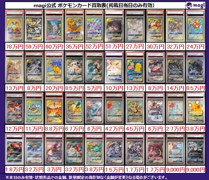 ✨magi ポケカ 買取情報✨】 ポケモンGX PSA10🔥 買取表更新いたしまし