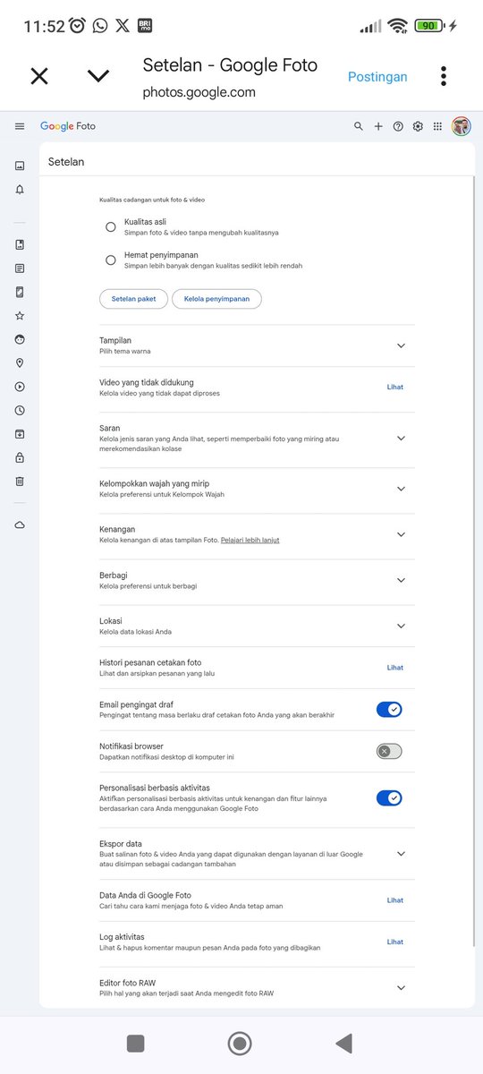 IndraKu16's tweet photo. @UTDFade @hanifproduktif @hanifproduktif  maaf untuk google photo mohon untuk cara2nya pakai bahasa Indonesia saya belum bisa merubah settingnya ganti ke storage saver. Dan bagaimana agar poto di HP gak otomatis tersimpan di Google photos https://t.co/RI6tiPSbrn