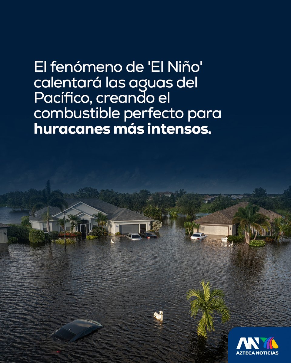 AztecaNoticias's tweet photo. Se acerca la temporada de huracanes 2026⁣ 🌀
⁣
De acuerdo con el Servicio Meteorológico Nacional y especialistas de la @UNAM_MX, este año se espera una actividad muy intensa, especialmente en el Pacífico, donde el fenómeno de "El Niño" jugará un papel clave.⁣
⁣
📍 Fechas clave:⁣
15 de mayo: Inicio en el Pacífico⁣
⁣
1 de junio: Inicio en el Atlántico⁣
⁣
30 de noviembre: Cierre oficial de la temporada⁣

Lee más: https://t.co/PXGxGPgpUa