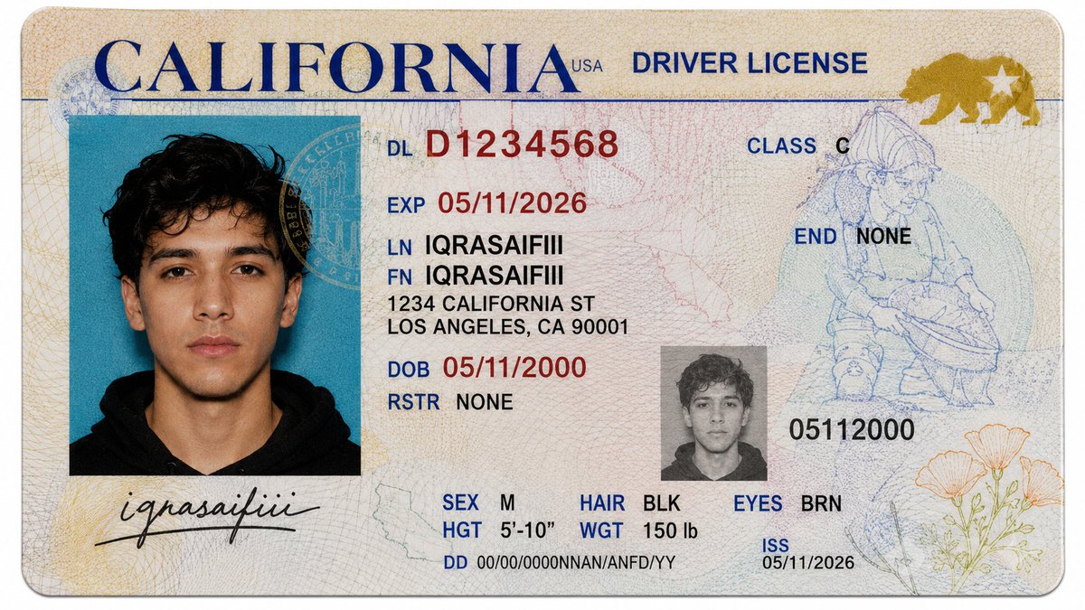 Realistic Driver License Mockup