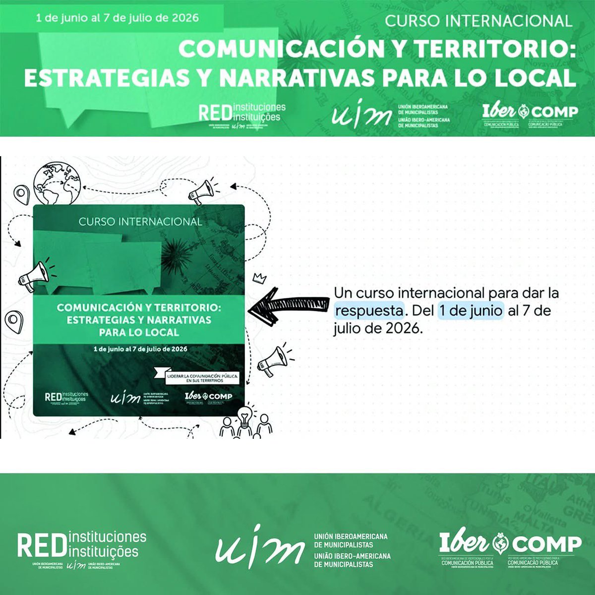 comunicastro's tweet photo. Vive espacio para repensar las narrativas que conectan a los gobiernos con la ciudadanía.

📢 Nuevas estrategias, relatos con sentido y herramientas para transformar lo público desde el territorio.

🎓 Modalidad virtual | 1 de junio
📥 https://t.co/rKMuvCrOiC

@uimunicipalista https://t.co/sASgPHsTKg