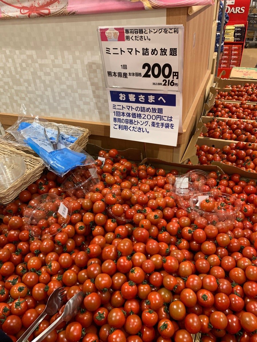 ミニトマト詰め放題で詰め込んだ数