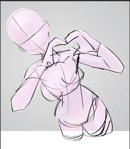 Chun30_'s tweet photo. @Fuululuu am i the first?!. a quick sketch.I usually use 3D models by sketching rough lines to mark key parts, since perspective makes them tricky. Then I draw the character on top, adjusting proportions as needed—for example, making a loli look smaller with a bigger head https://t.co/giY8Ovdm5r