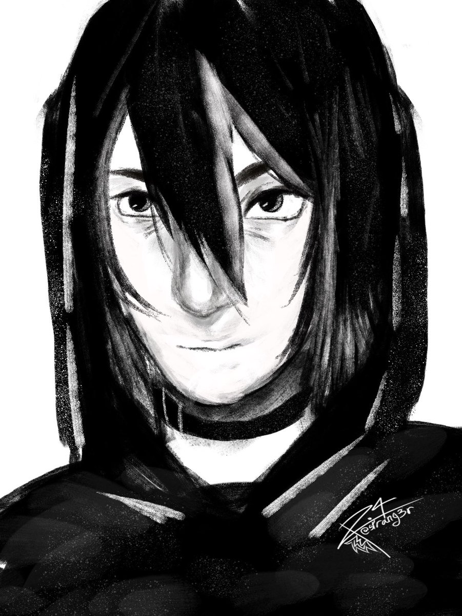 Strang3rSm1le's tweet photo. Tried drawing in just black and white, hope you like it! @UshisArcade https://t.co/41p1rrWLxf
