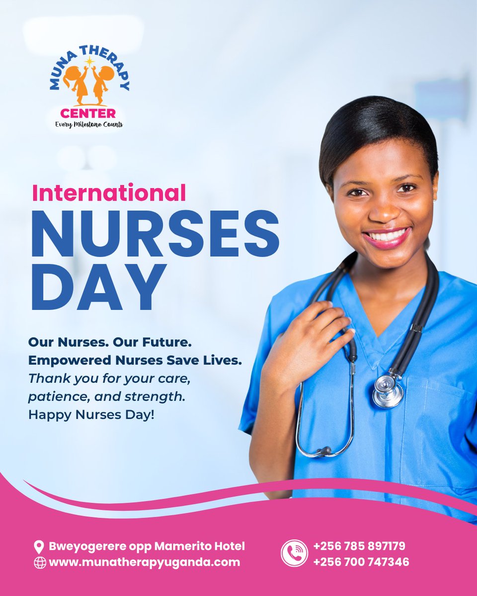 Muna_therapy's tweet photo. Healing does not happen through therapy alone.

Behind every recovery journey is a nurse offering care, strength, reassurance, and hope.

“Our Nurses. Our Future. Empowered Nurses Save  Lives"

#NursesDay2026
#MunatherapyCenter
#Occupationaltherapy
#Speechtherapy
#Physiotherapy https://t.co/PwPPMpC20O