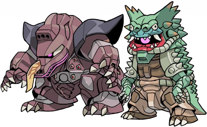 ザラガスゲルググとベムラーザク描きなおし。ザラガスの方はイェーガーではなくゲルググキャノンの方にしました。ゲルググっぽくなくなった気もしますけど。