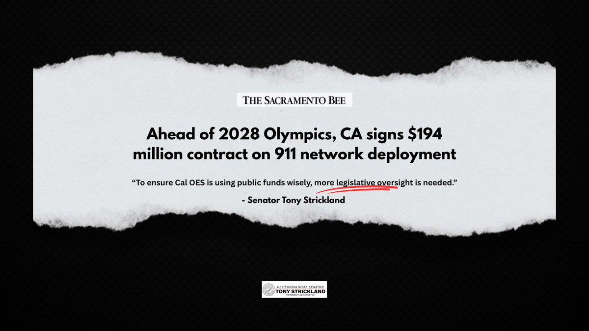 Senator Tony Strickland tweet media