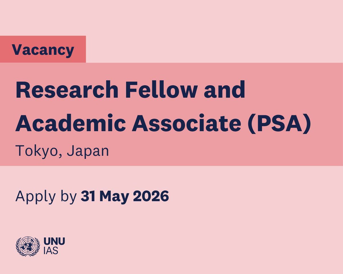 UNUIAS's tweet photo. Do you have a PhD in education, social sciences, development studies or a related field and three years of experience in higher education?

We’re #hiring a Research Fellow &amp; Academic Associate!

Apply by 31 May ➡️ https://t.co/8oixMWS4TW 

@UNjobs #UNCareers https://t.co/BE0LNBXrBO