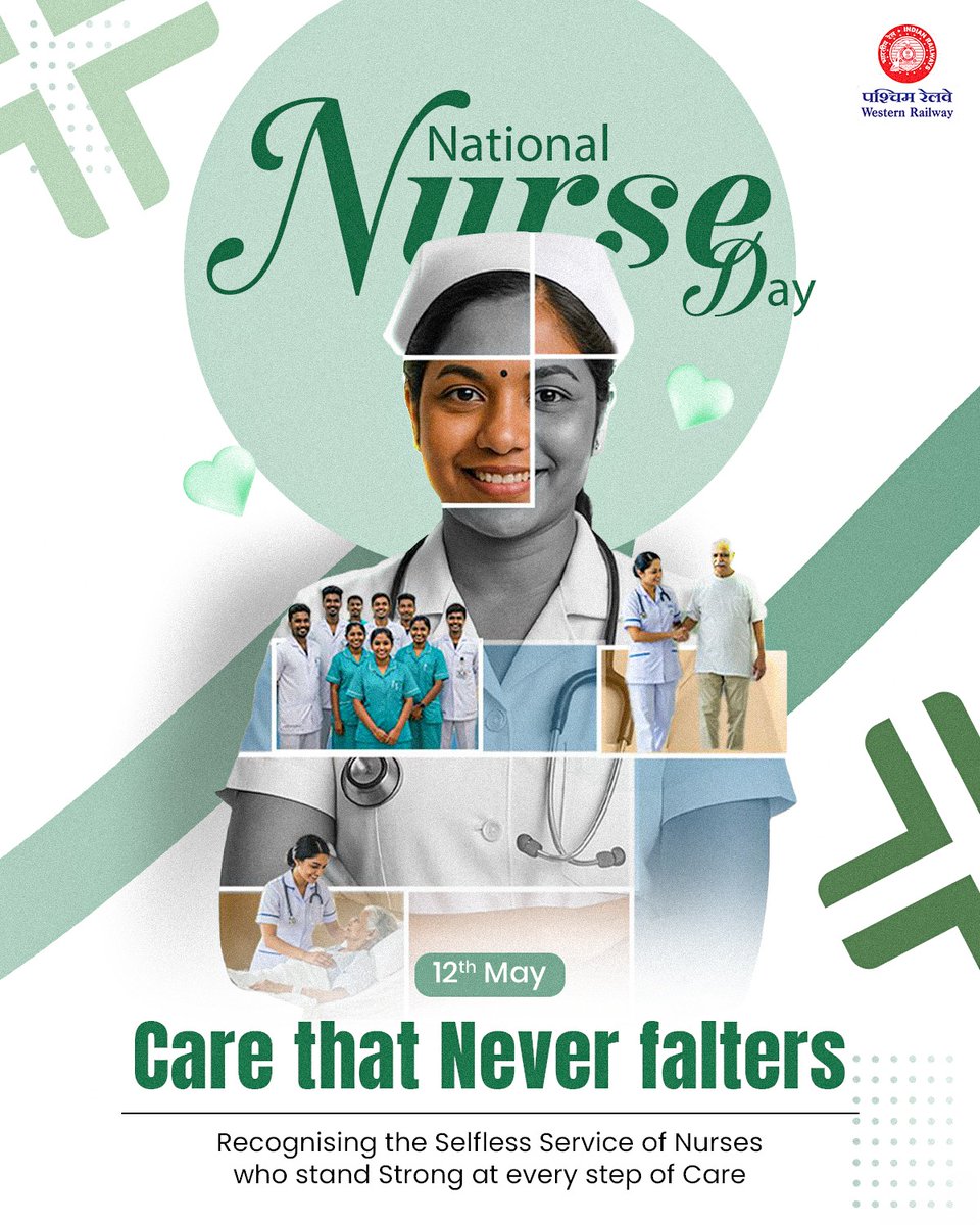WesternRly's tweet photo. Steady through every challenge, compassionate in every moment. Western Railway salutes the unwavering dedication of our healthcare heroes who bring comfort, courage, and hope to those in need. 💙
#WesternRailway #GratitudeInAction #ServiceWithCompassion #NursesDay
@RailMinIndia