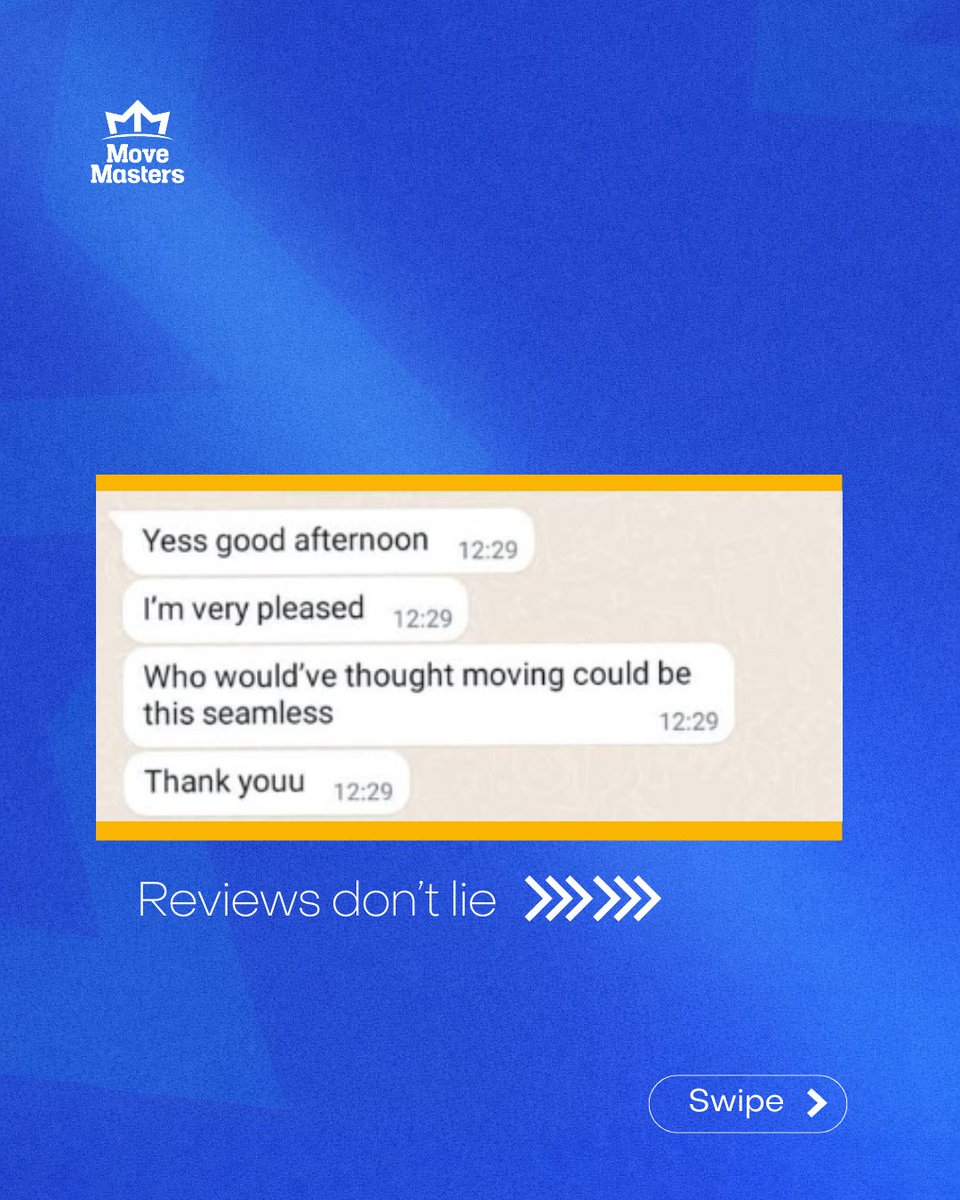 movemastersng's tweet photo. We showed up and showed out.
"Who would've thought moving could be this seamless" 
Your move. Your peace of mind. Our problem to solve.

Join hundreds moving smarter with us. Send us a dm now #ReviewsDontLie #movemasters #ClientLove #ProofIsInTheMove #MovingDay https://t.co/BQSdHVJvAt