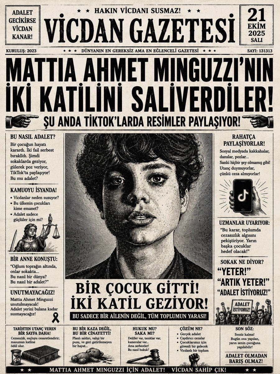 YusAhmet2011's tweet photo. Sayın Adalet Bakanlığı,
Bir annenin gözyaşı zaman aşımına uğramaz.
Bir çocuğun hayalleri dosya arasında kaybolmaz.
Adalet geciktiğinde sadece bir aile değil, tüm toplum yaralanır.
Biz intikam değil, gerçek adalet istiyoruz.@abakingurlek
#MattiaAhmetMinguzzi https://t.co/oHgBJOcHVp