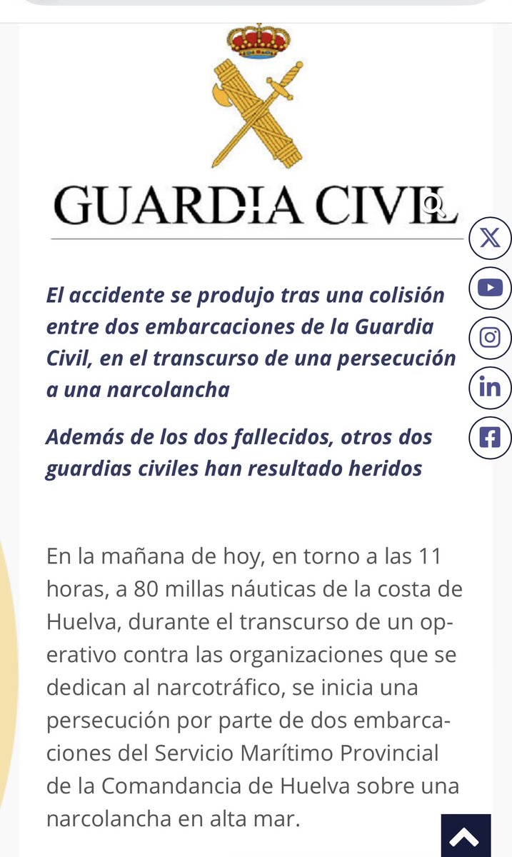 Accidente. En acto de servicio. 
Pero accidente. Por mucho que griten. Por mucho que insulten. Accidente. 
Y esa verdad es compatible con un debate político y propuestas de la oposición para dotar con más y mejores medios contra el narco. Que nunca evitarán todos los accidentes.