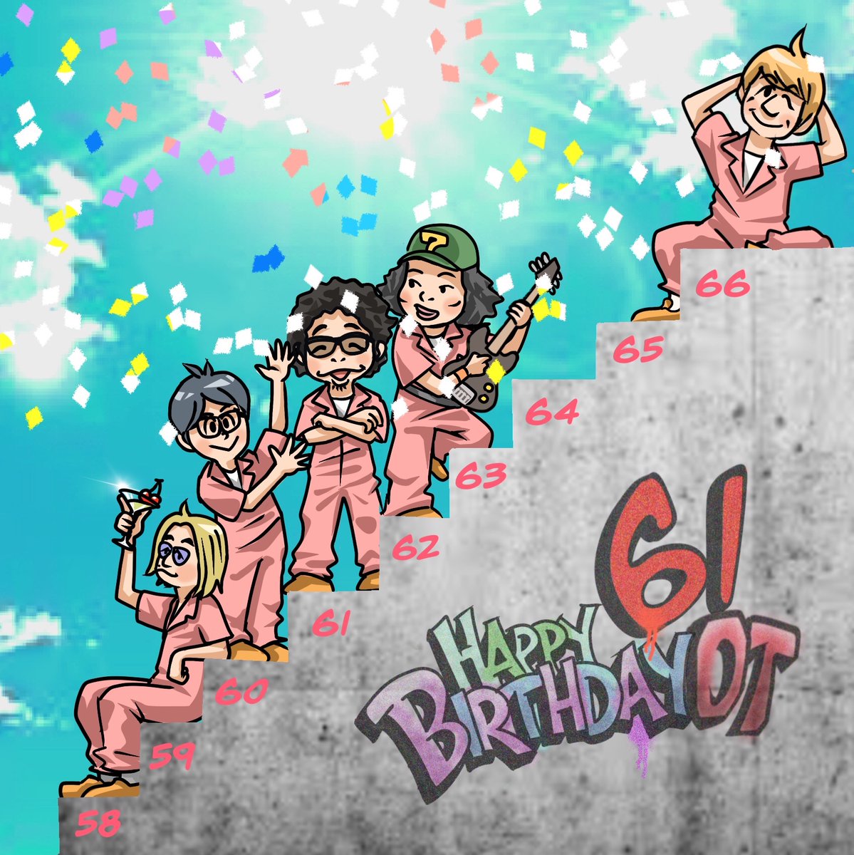 KazuKazu99633's tweet photo. ハッピーバースデイOT！！🎂
何事も十分休んでからおねしゃす！🤗
そしてこれからもオクロックをおねしゃす！🎉
#OT61
#奥田民生 https://t.co/mGTQM5DvD2