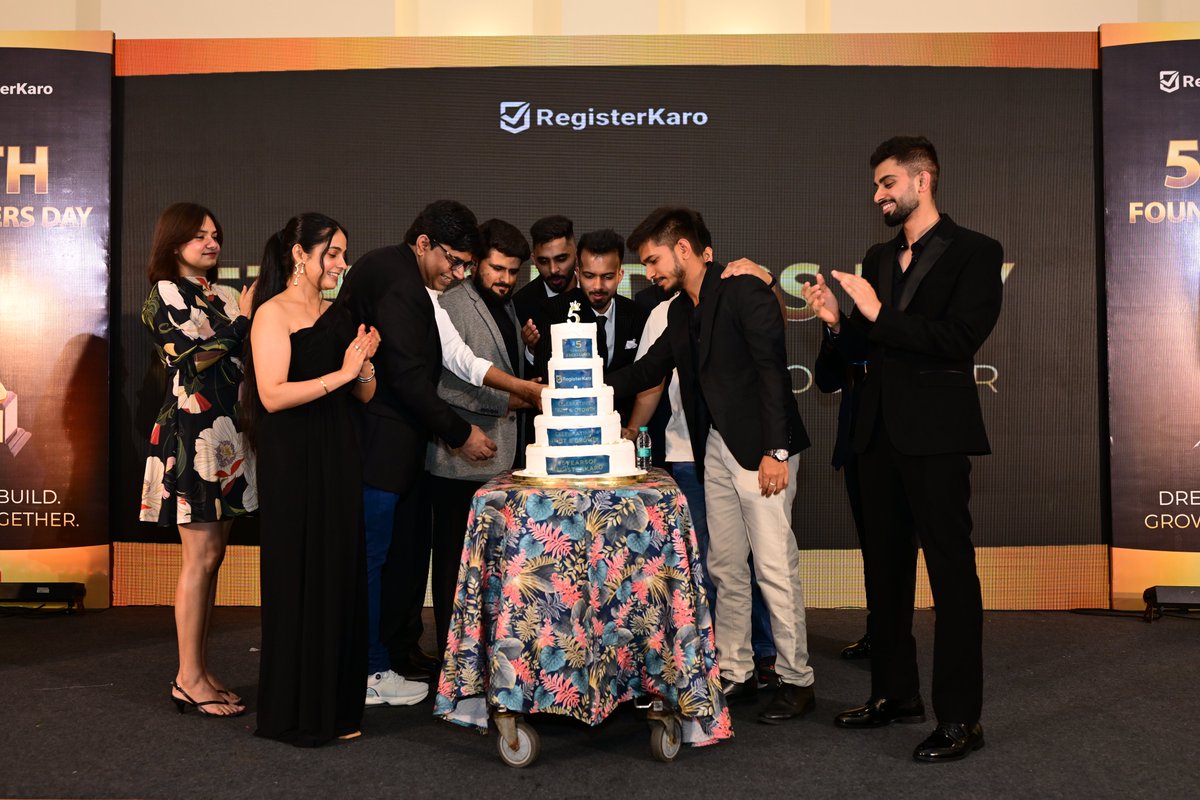 RegisterKaro's tweet photo. 5 years. Millions of entrepreneurial dreams empowered!⭐ 

Team @RegisterKaro  celebrated our 5th Founder’s Day in Goa, marking a journey from vision to impact. 

Thank you to every client, partner, and team member who made this milestone possible!🎉

#RegisterKaro #5YearsStrong https://t.co/vn03zpcSvd