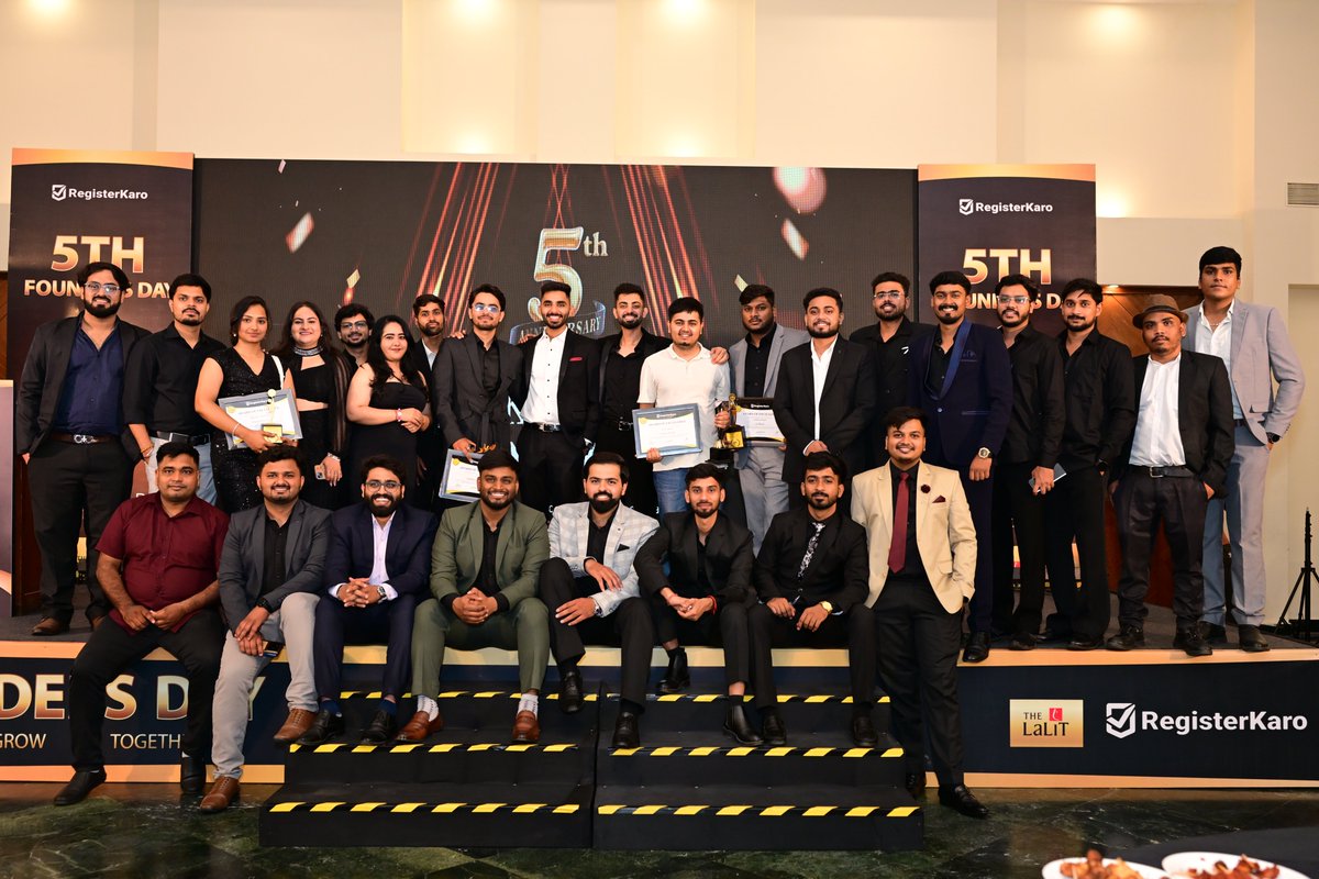 RegisterKaro's tweet photo. 5 years. Millions of entrepreneurial dreams empowered!⭐ 

Team @RegisterKaro  celebrated our 5th Founder’s Day in Goa, marking a journey from vision to impact. 

Thank you to every client, partner, and team member who made this milestone possible!🎉

#RegisterKaro #5YearsStrong https://t.co/vn03zpcSvd