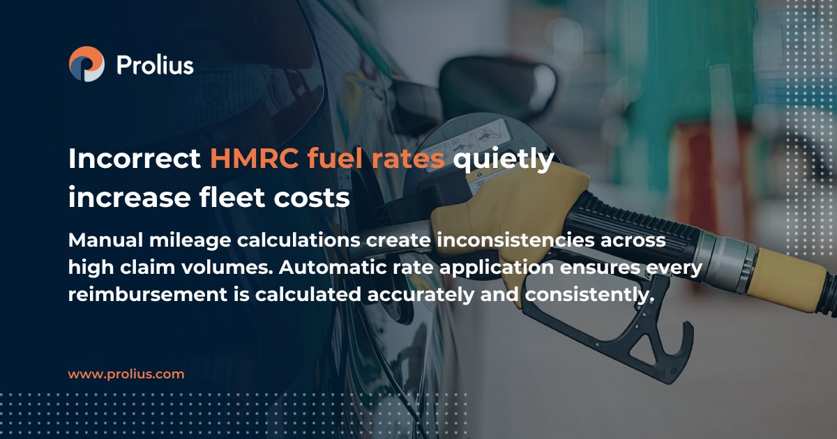 prolius's tweet photo. Managing mileage reimbursements manually across mixed fleets increases the risk of inconsistent claims and HMRC errors. Automated fuel expense management applies the correct rates by vehicle type and keeps audit-ready records.

https://t.co/RTR21olSnY

 #UKFleet https://t.co/HTR2hqWEWN